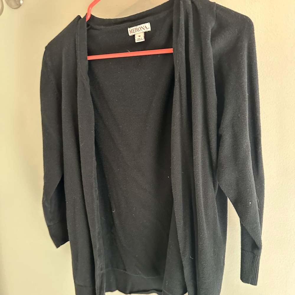 Black cardigan, merona brand, women’s medium